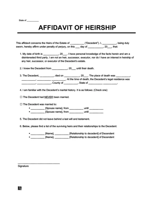affidavit of heirship