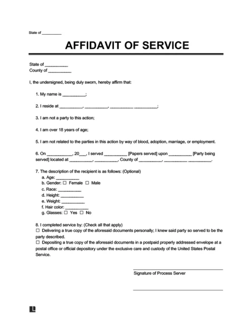 affidavit of service