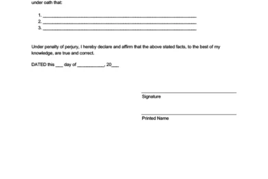 general affidavit template