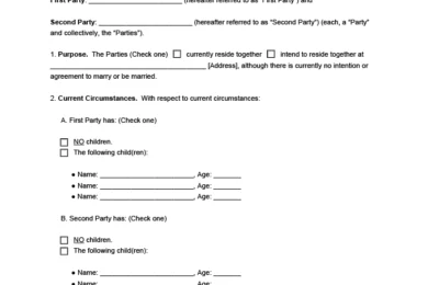 Cohabitation Agreement Template