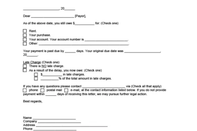 Demand Letter for Payment Template