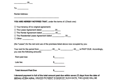 Michigan notice to pay rent or quit