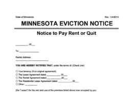 Minnesota Eviction Notice