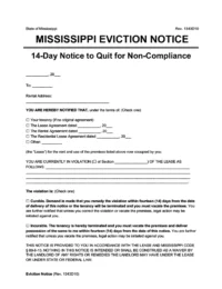 mississippi 14 day notice to comply or quit