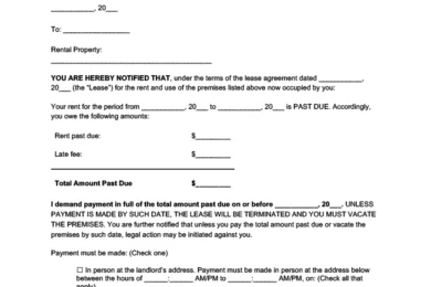 North Carolina eviction notice 10 day pay rent or quit screenshot