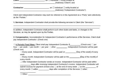 independent contractor agreement