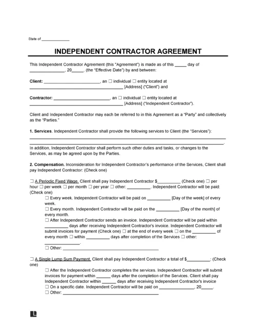 independent contractor agreement