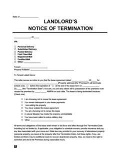 lease termination letter