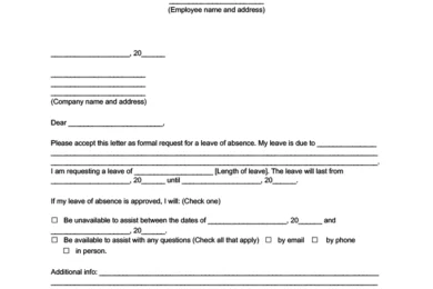 leave of absence letter template