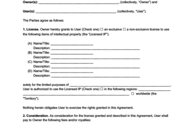 licensing agreement template
