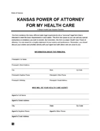 Kansas Medical Power of Attorney Form