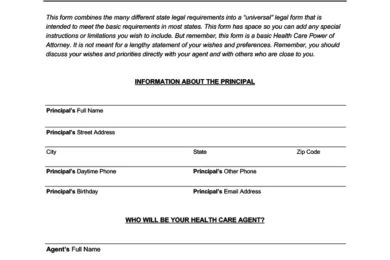 Massachusetts Medical Power of Attorney Form