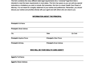 Michigan Medical Power of Attorney Form