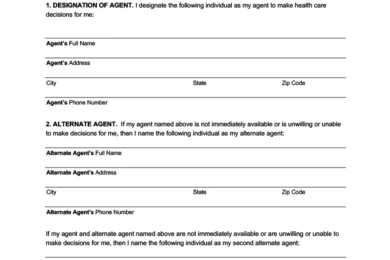 Ohio Durable Power of Attorney for Health Care Form