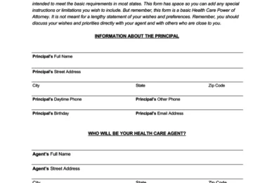 Arizona Medical Power of Attorney Form
