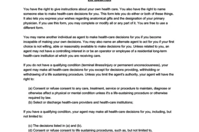 Delaware Medical Power of Attorney Form