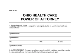 Ohio Medical Power of Attorney Form