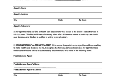 Texas medical power of attorney form