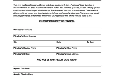 Washington DC Medical Power of Attorney Form