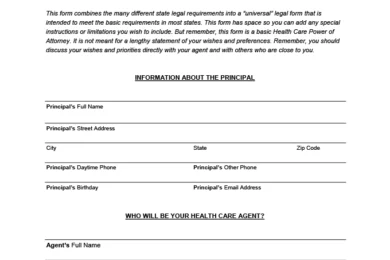 Wyoming Medical Power of Attorney Form