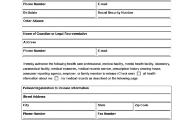 Medical Records Release Form