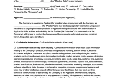 interview non-disclosure agreement template