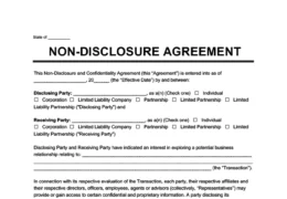 non-disclosure agreement template