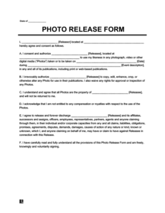 photo release form template