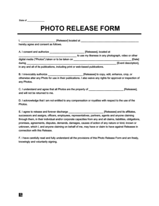 photo release form template