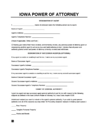 Iowa Power of Attorney Form
