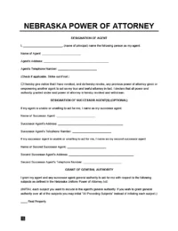 Nebraska power of attorney form