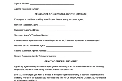 New Jersey power of attorney