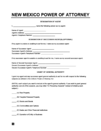 New Mexico power of attorney