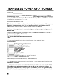 Tennessee power of attorney