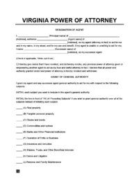 Virginia power of attorney form