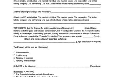 Sample of a Florida Quitclaim Deed Form
