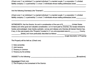 Iowa Quitclaim Deed Form