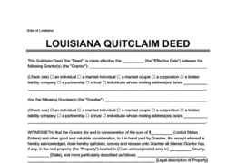 Louisiana Quitclaim Deed Form