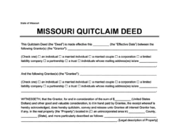 Missouri quitclaim deed Form