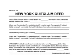 New York Quitclaim Deed Template