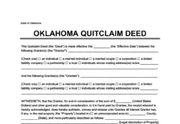 Oklahoma quitclaim deed Form