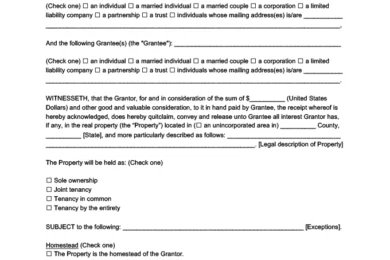 Rhode Island Quitclaim Deed Form