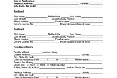 Pennsylvania rental application