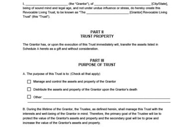 Revocable Living Trust Form
