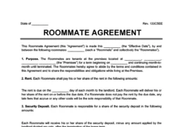 Roommate Agreement Template