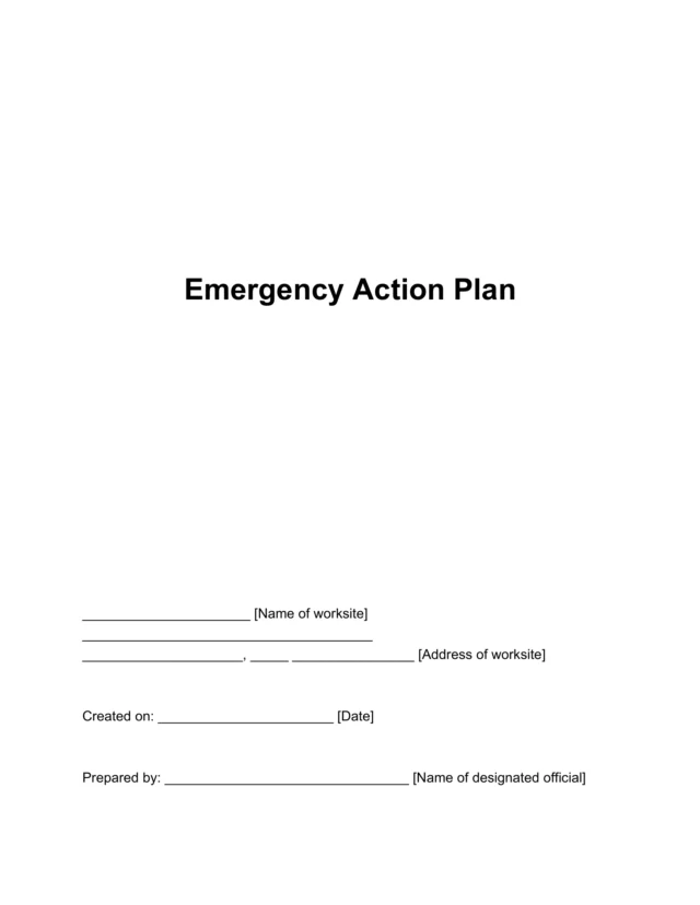 emergency action plan template