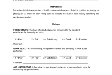 employee evaluation form