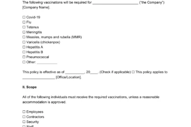employee vaccination policy template