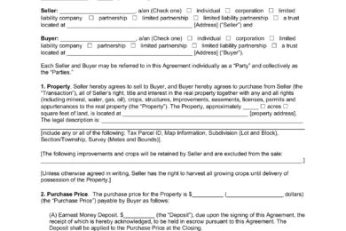 farm purchase agreement template