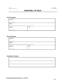 idaho bill of sale